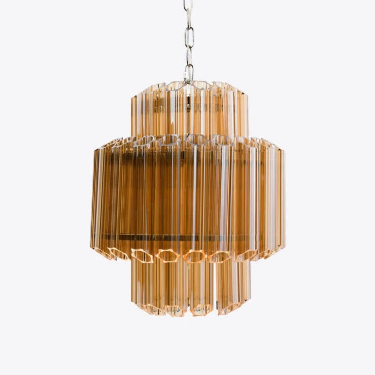 Pure White Lines Amber Piccolo Palermo Chandelier