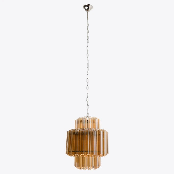 Pure White Lines Amber Piccolo Palermo Chandelier