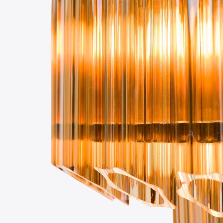 Pure White Lines Amber Piccolo Palermo Chandelier