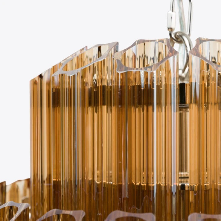 Pure White Lines Amber Piccolo Palermo Chandelier