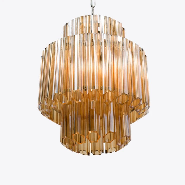 Pure White Lines Amber Piccolo Palermo Chandelier