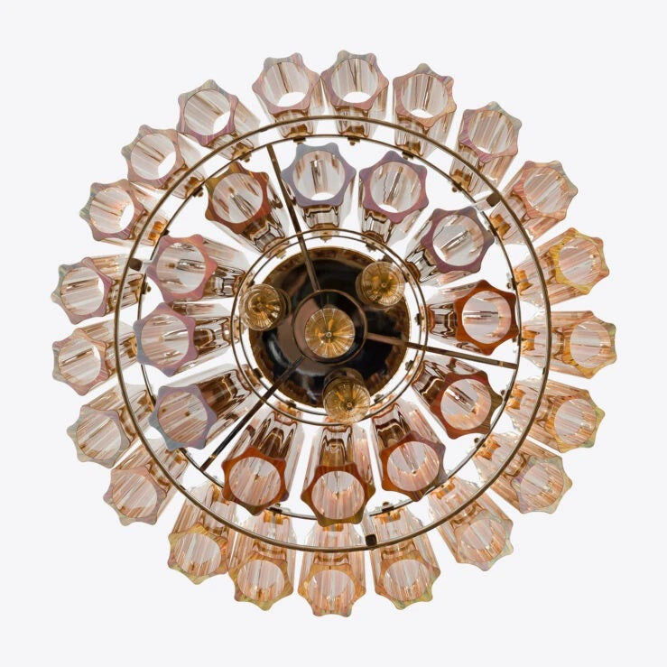 Pure White Lines Amber Piccolo Palermo Chandelier