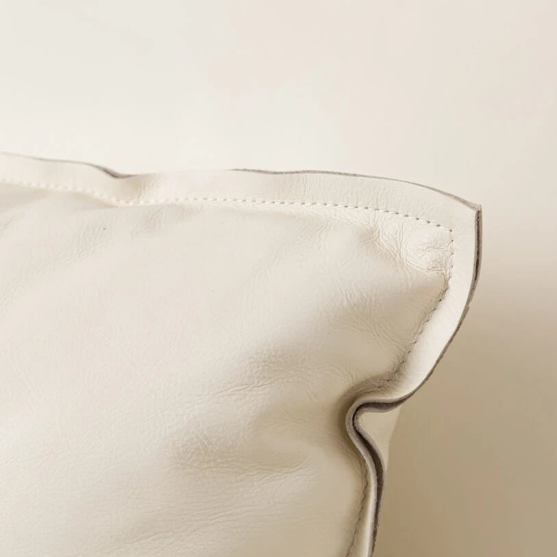 Pure White Lines Cortina White Leather Amalfi Sofa