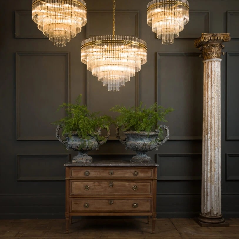 Pure White Lines Waldorf Chandelier