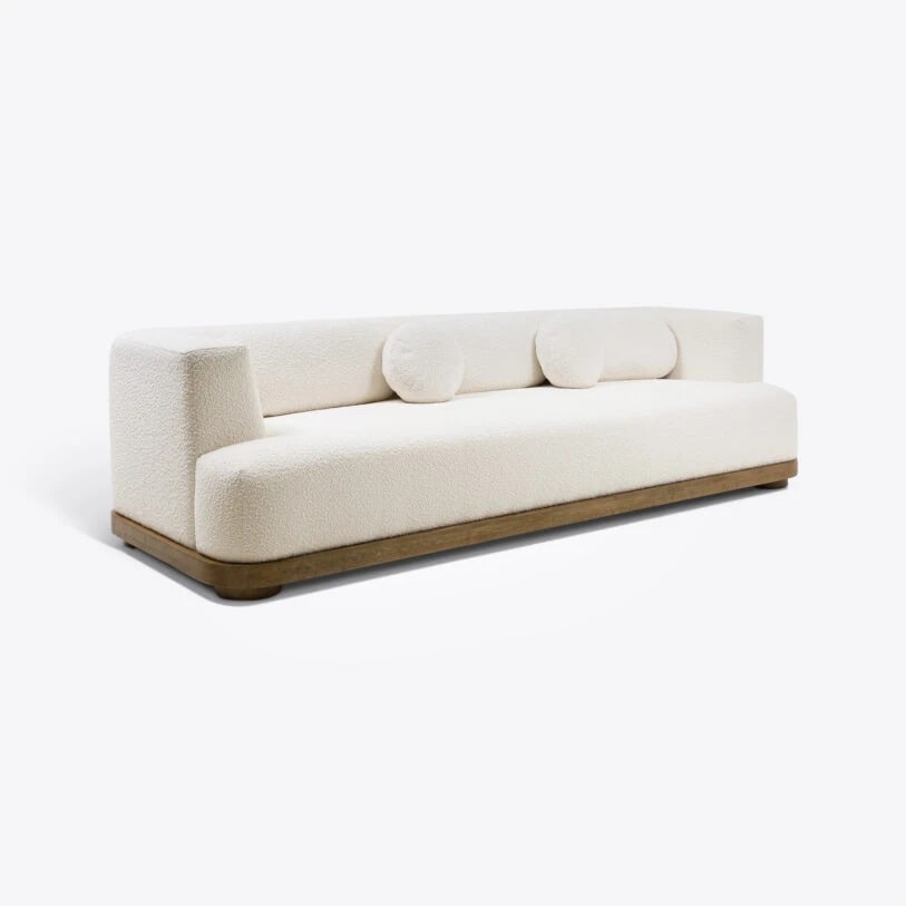 Pure White Lines Juliet Three Seater Bouclé Sofa