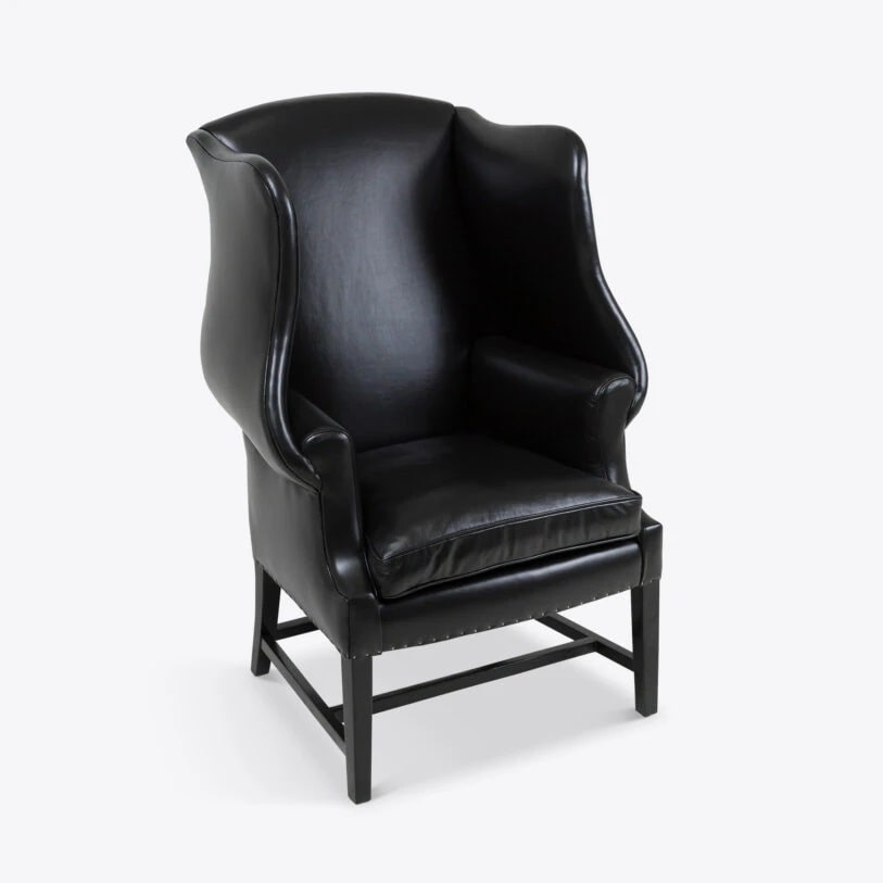 Pure White Lines Winchester Leather Wingback Armchair