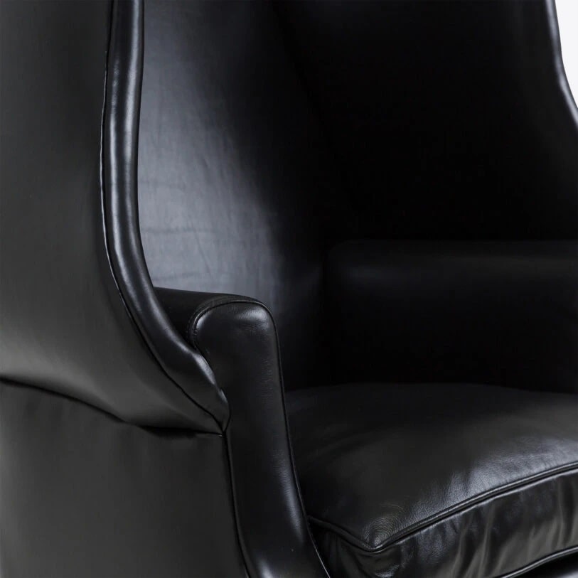 Pure White Lines Winchester Leather Wingback Armchair