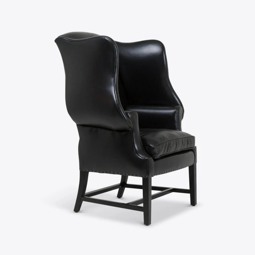 Pure White Lines Winchester Leather Wingback Armchair