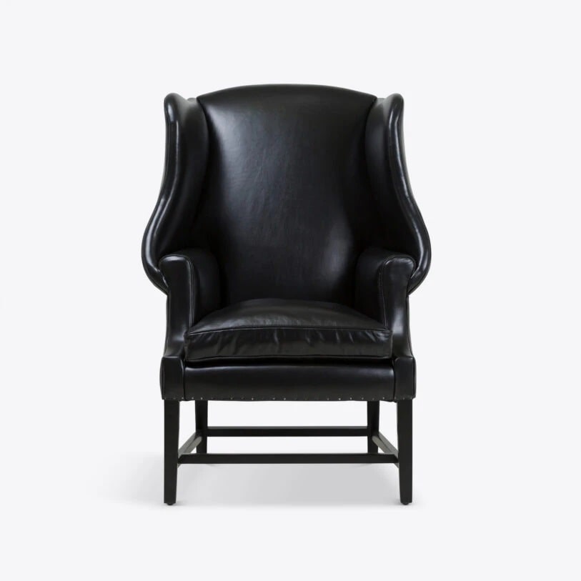 Pure White Lines Winchester Leather Wingback Armchair