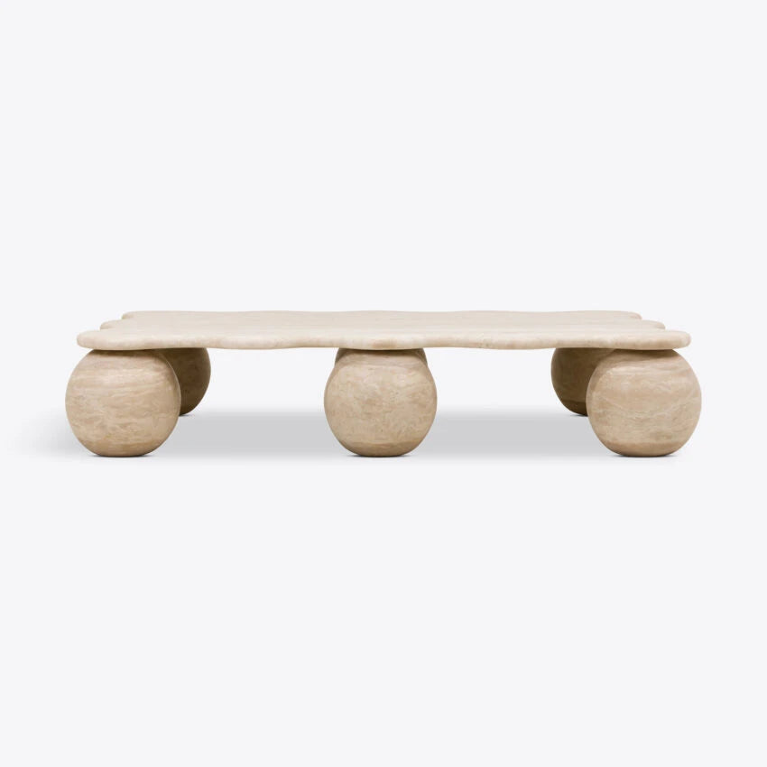 Pure White Lines Lilibet Travertine Coffee Table