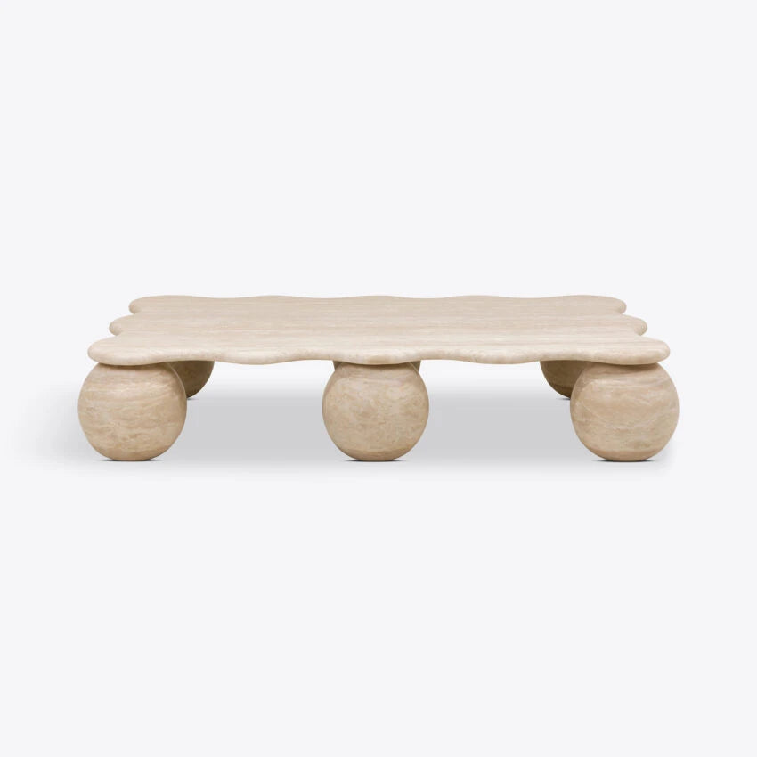 Pure White Lines Lilibet Travertine Coffee Table
