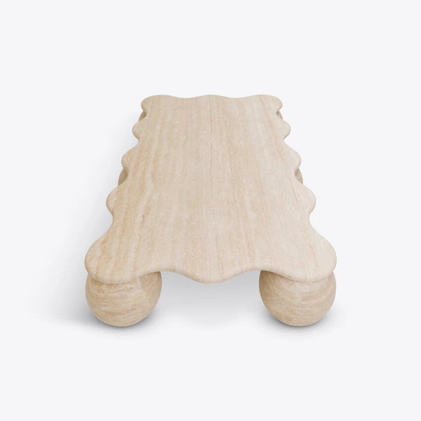 Pure White Lines Lilibet Travertine Coffee Table