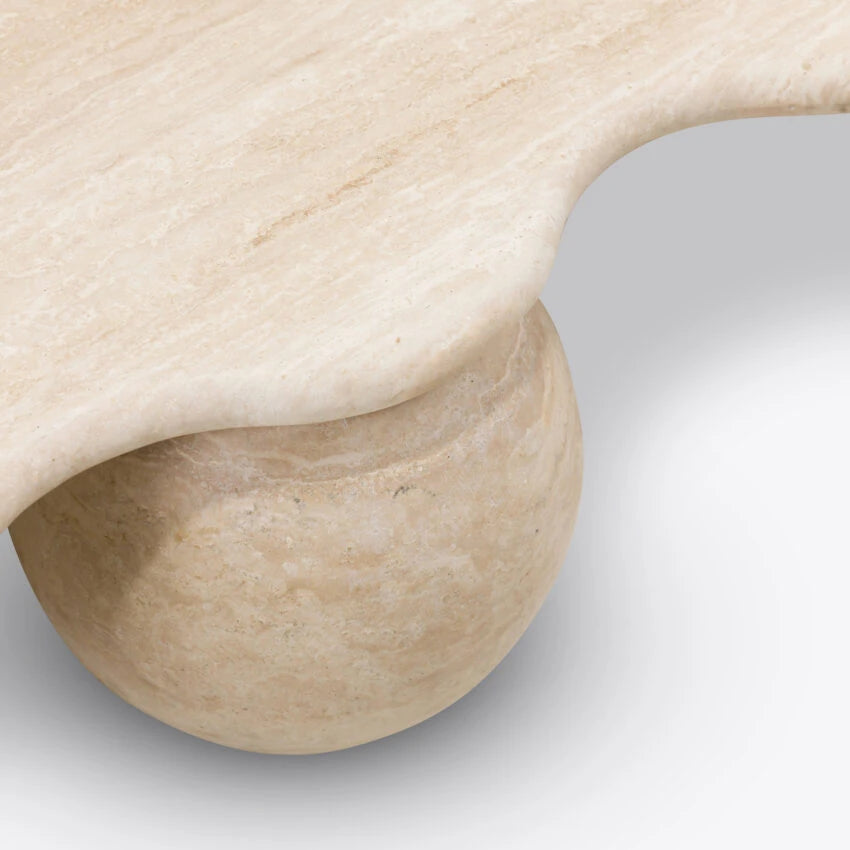 Pure White Lines Lilibet Travertine Coffee Table
