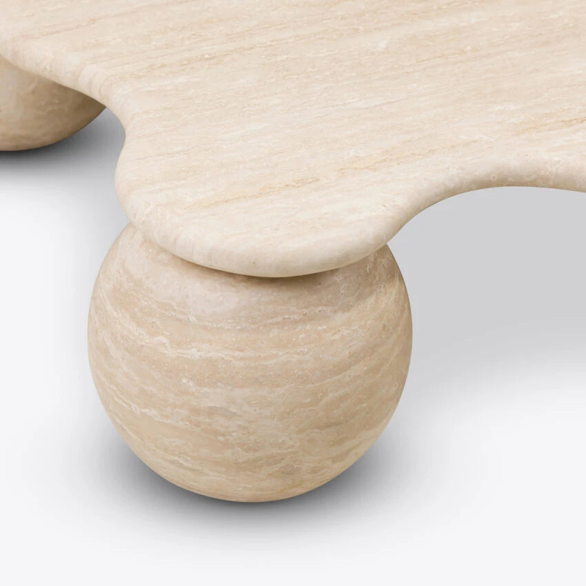 Pure White Lines Lilibet Travertine Coffee Table