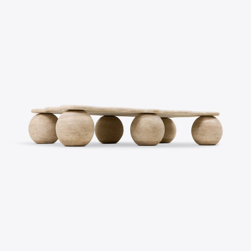 Pure White Lines Lilibet Travertine Coffee Table