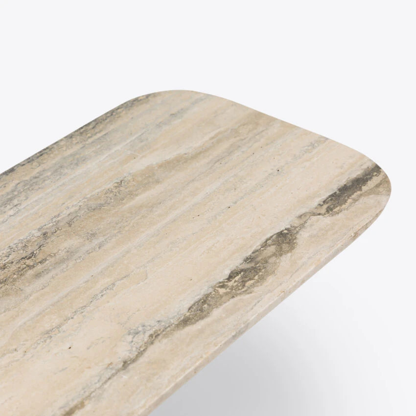 Pure White Lines Positano Silver Travertine Console