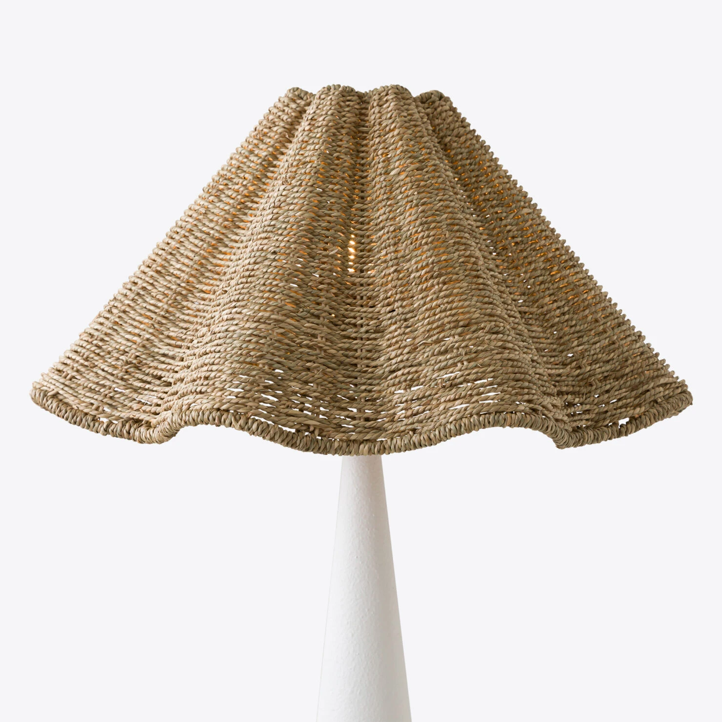 Pure White Lines - Gigi Table Lamp - Seagrass Shade