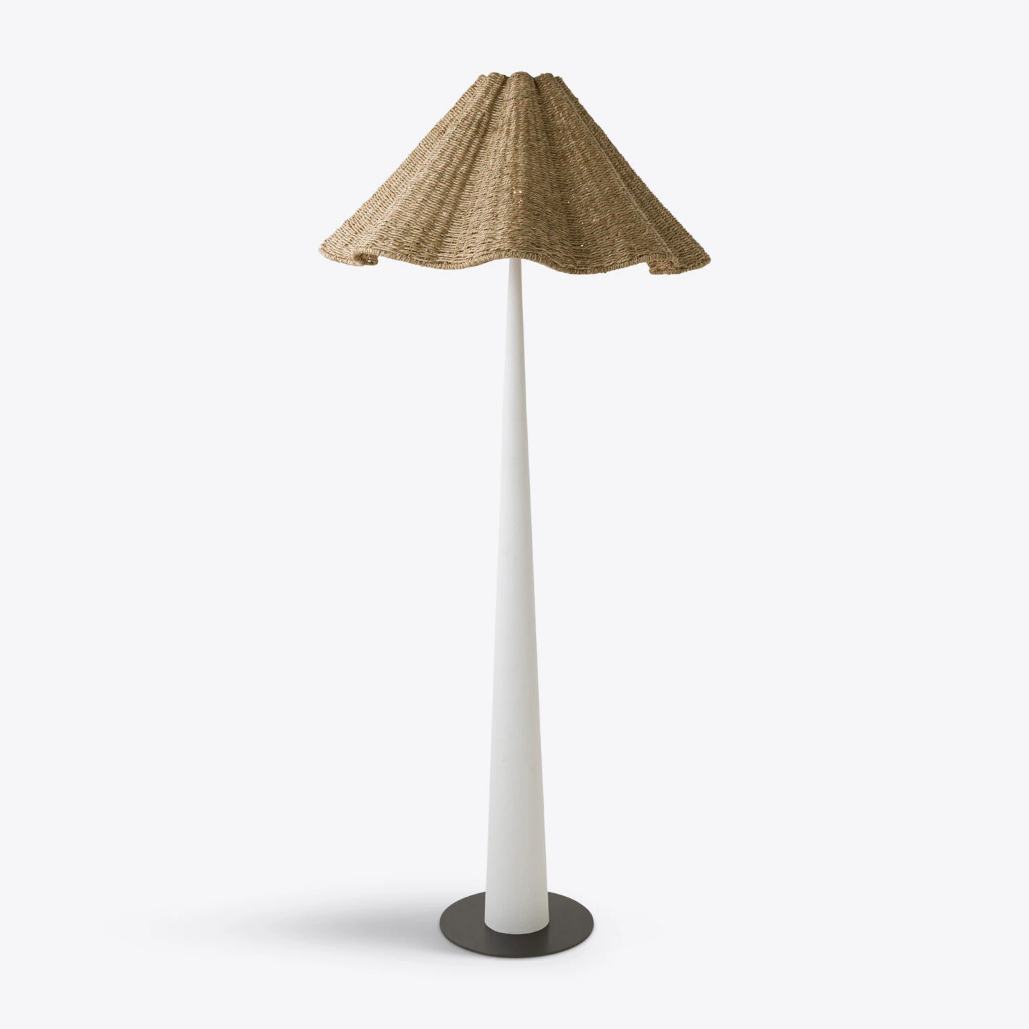 Pure White Lines - Gigi Standing Lamp - Seagrass Shade