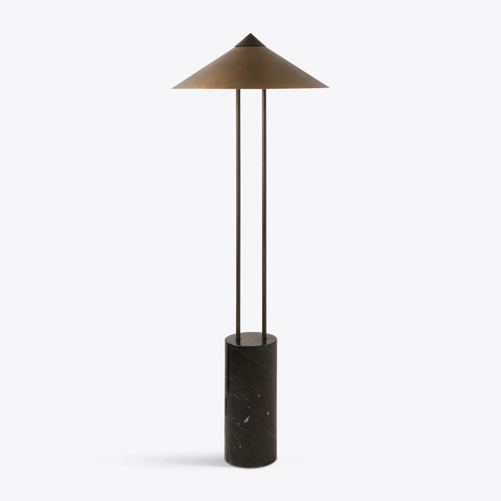 Pure White Lines - Titan Floor Lamp - Black Marble