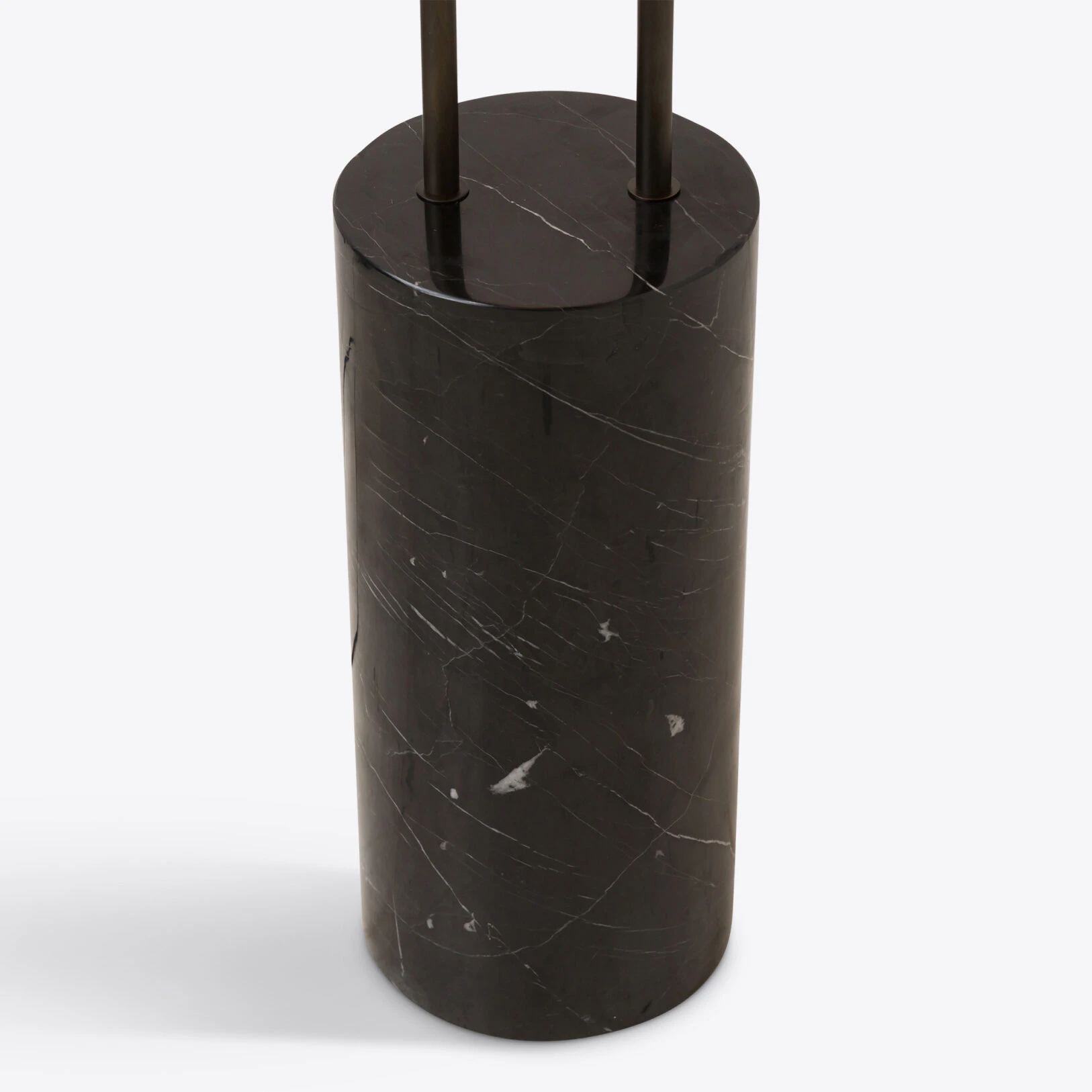 Pure White Lines - Titan Floor Lamp - Black Marble
