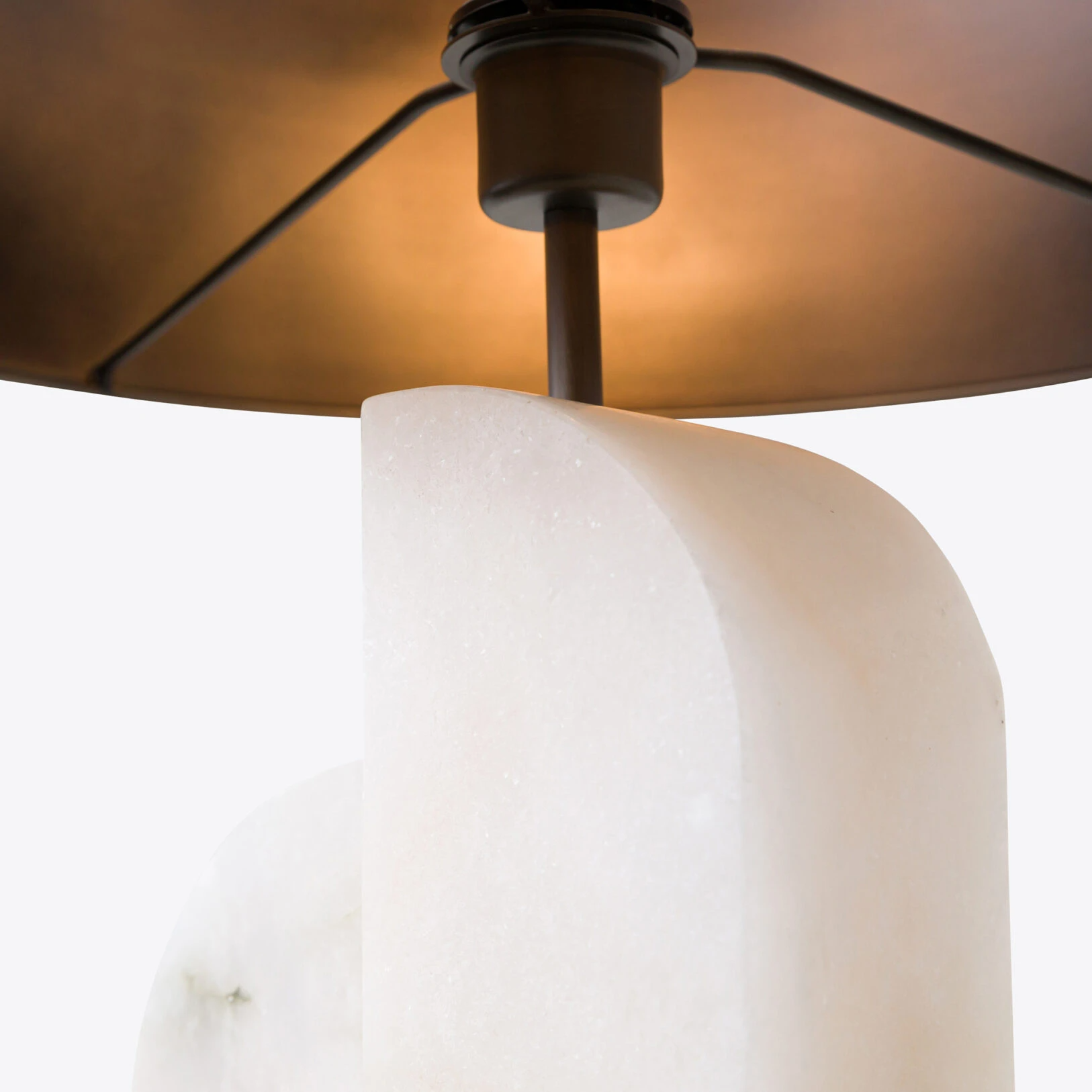 Pure White Lines - Reykjavic Alabaster Table Lamp