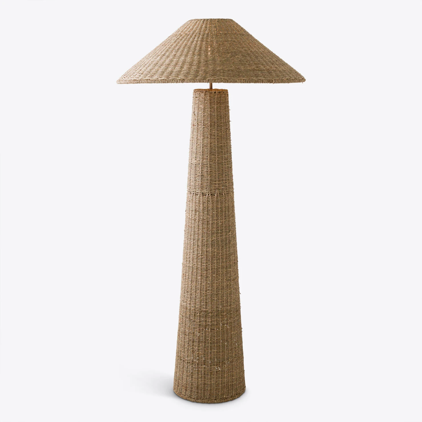 Pure White Lines - Hanoi Seagrass Standing Lamp