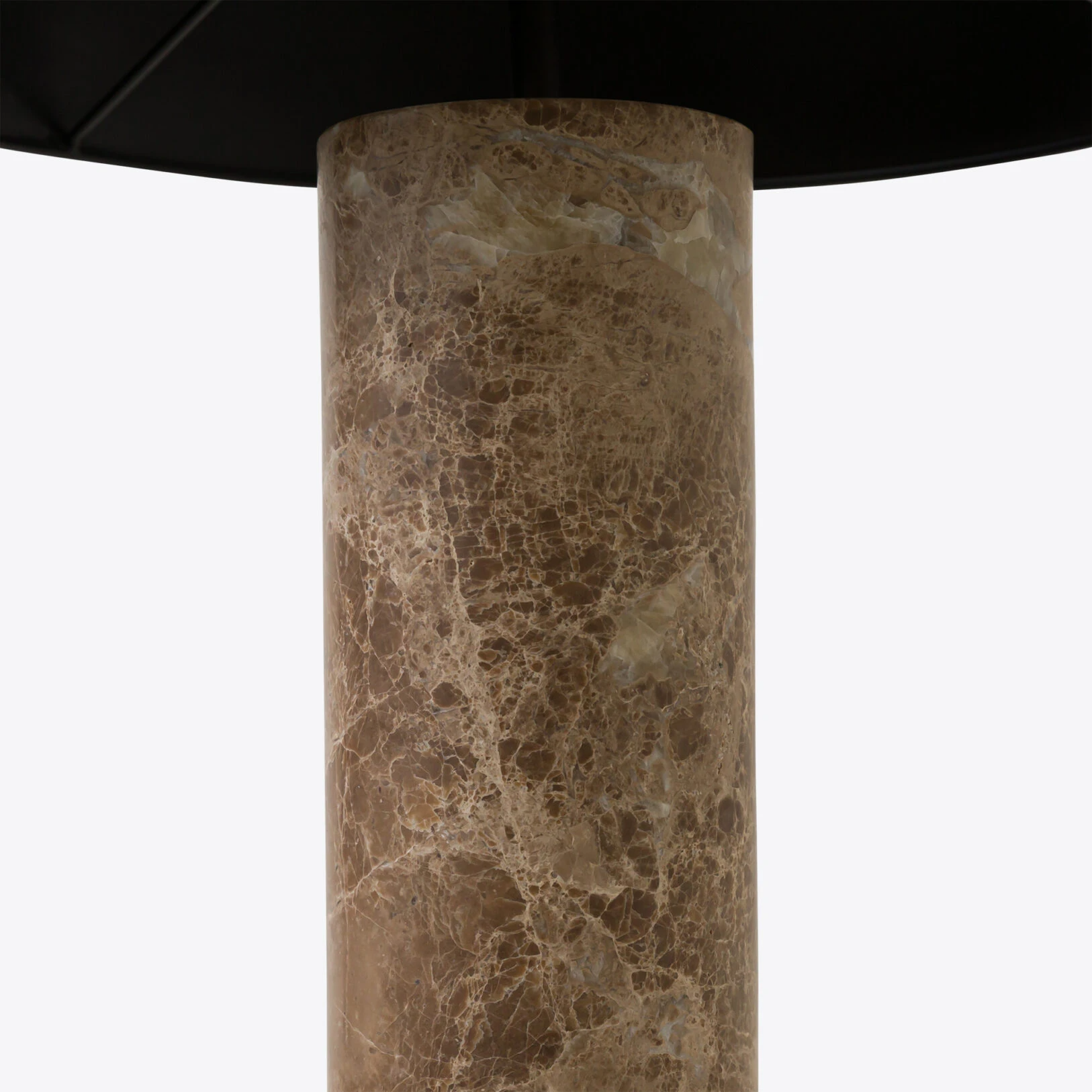 Pure White Lines - Cusco Beige Marble Table Lamp – Bronze Shade