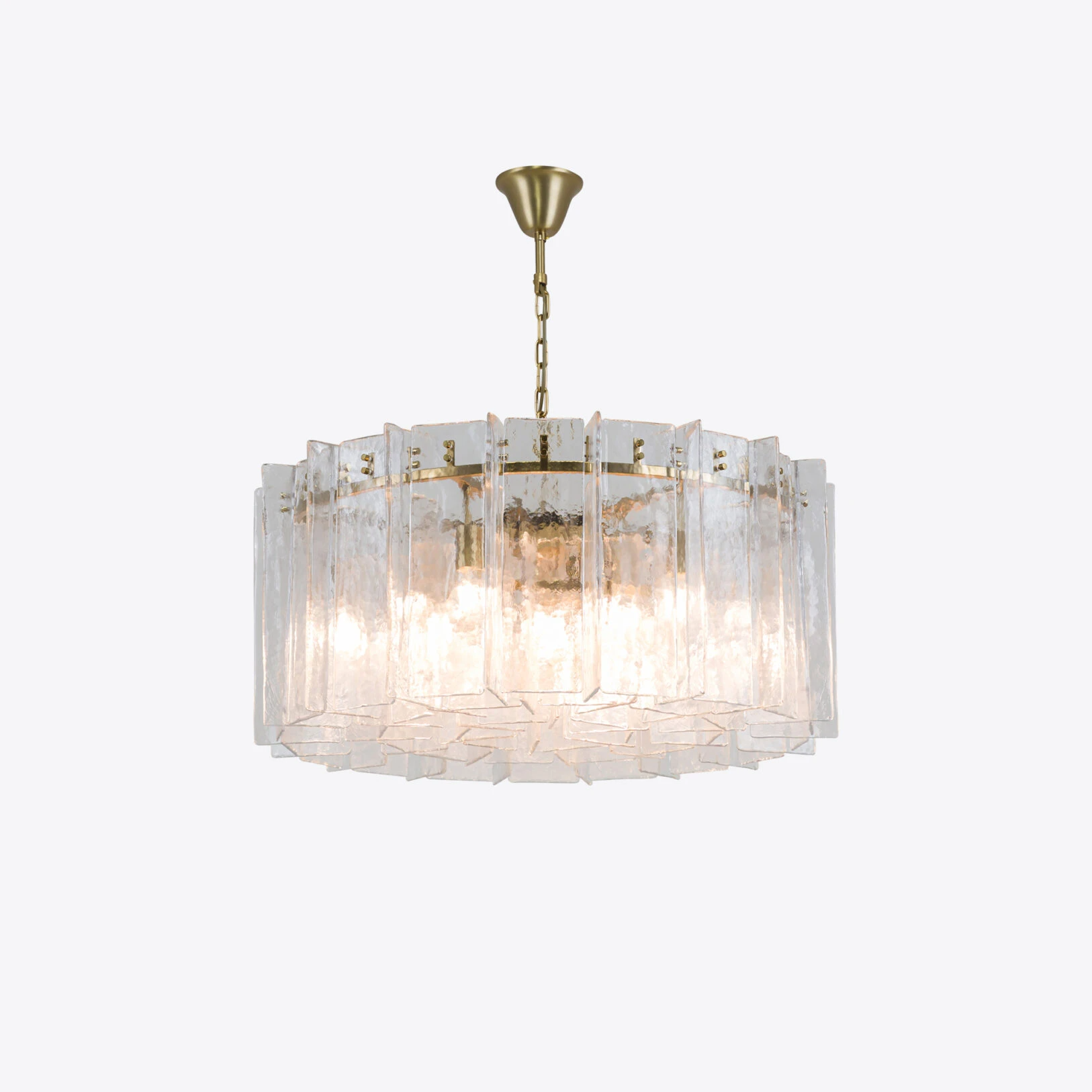 Pure White Lines - Berlin Chandelier - Clear Glass - Small