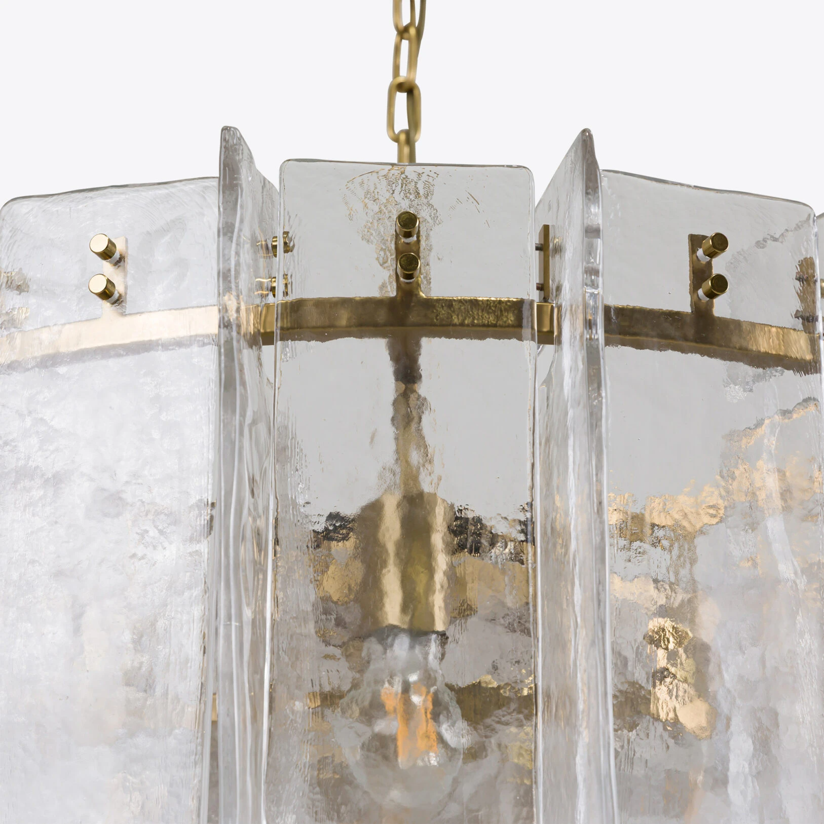 Pure White Lines - Berlin Chandelier - Clear Glass - Small