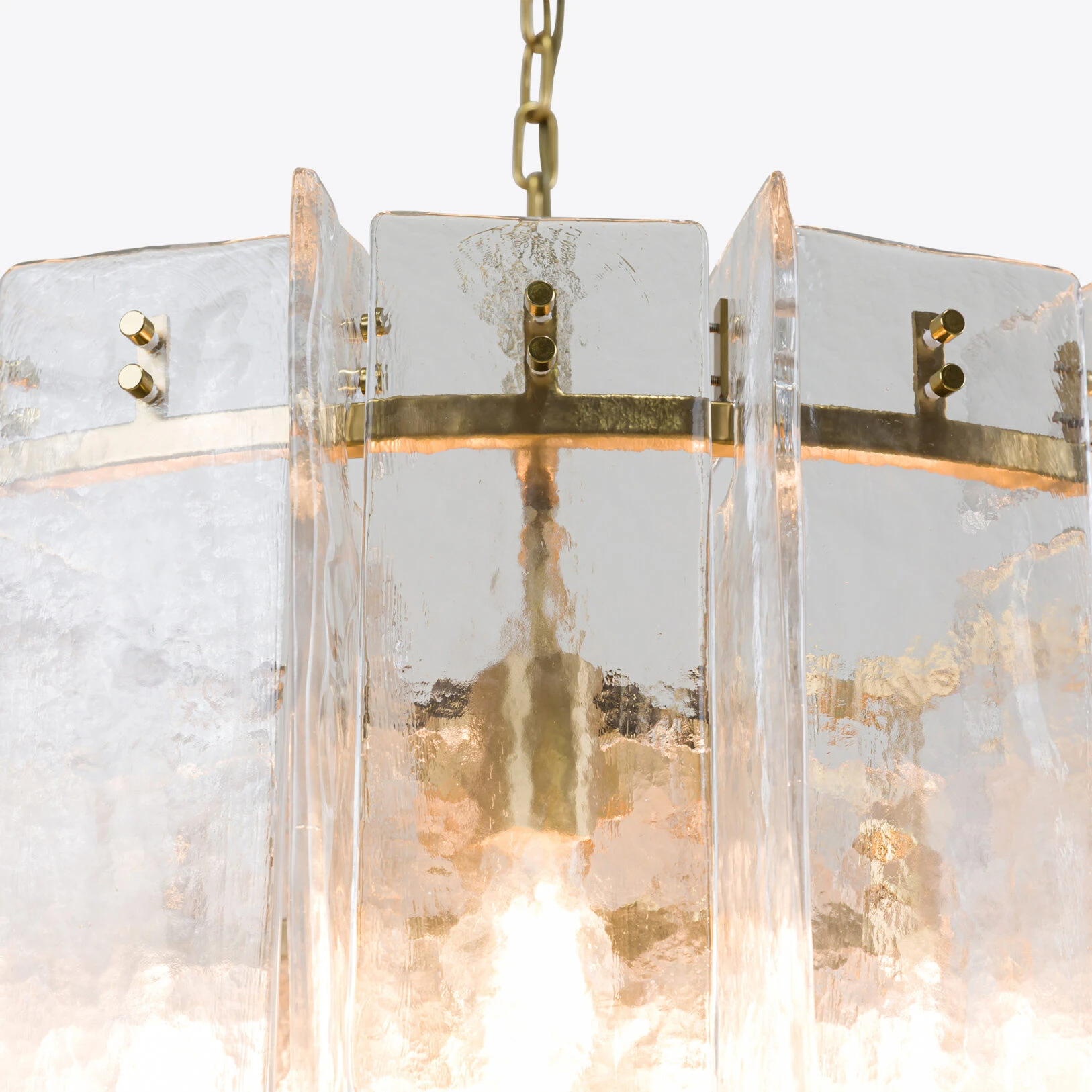 Pure White Lines - Berlin Chandelier - Clear Glass - Small