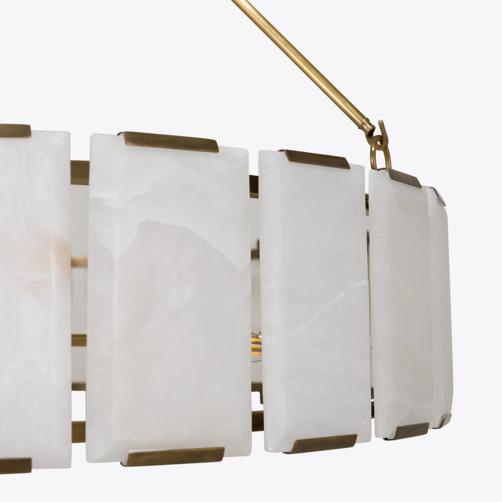 Pure White Lines - Winnie Alabaster Chandelier - Small