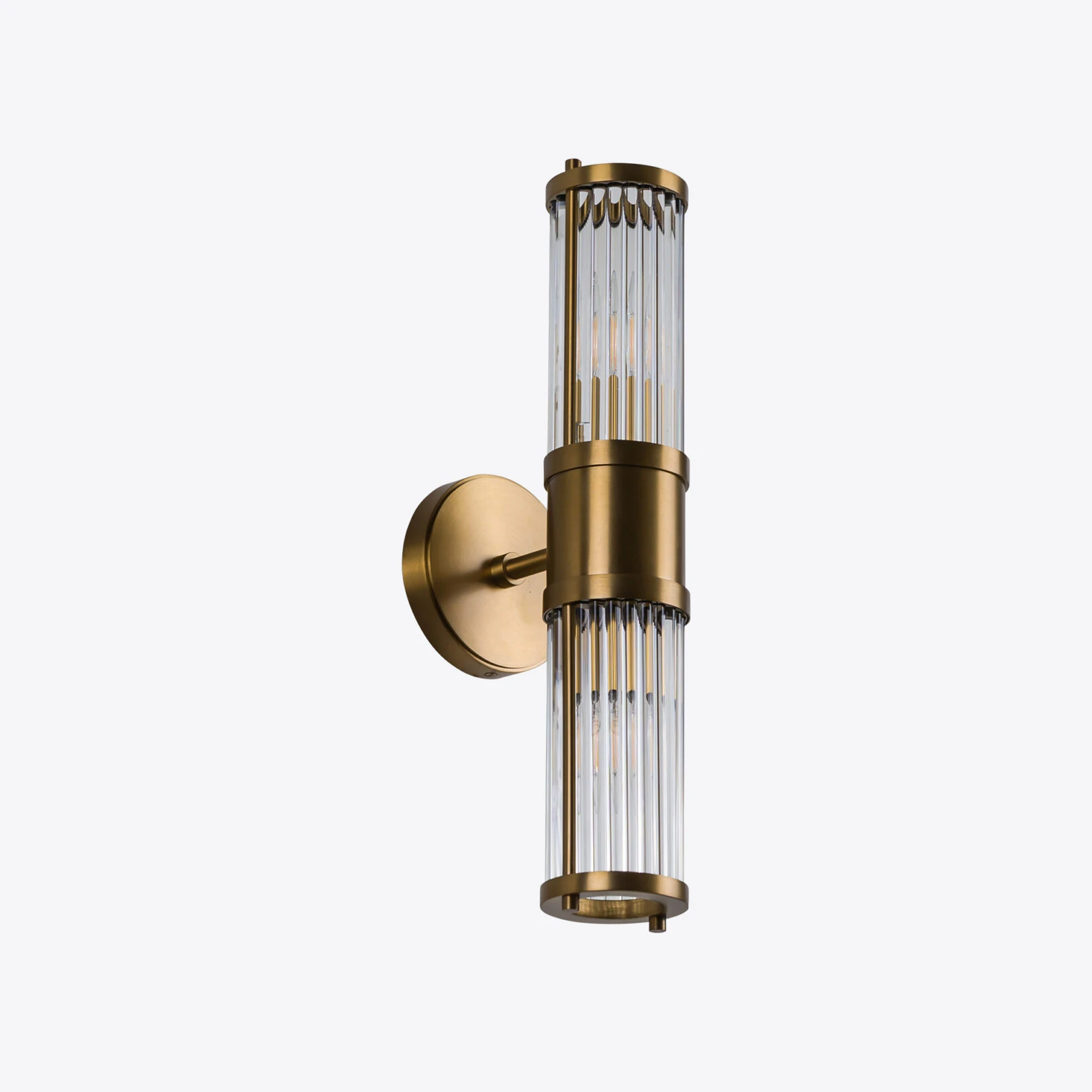 Pure White Lines - Double Hendrix Wall Lamp - Brass