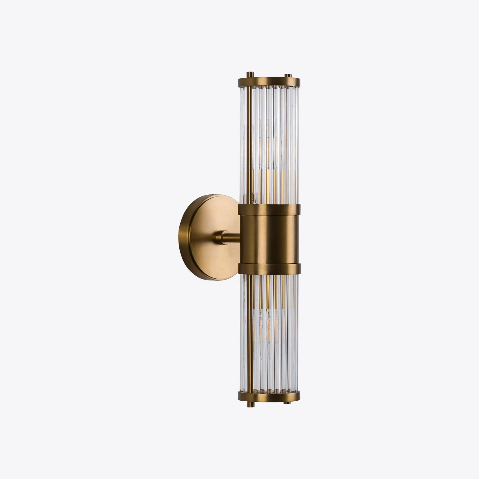 Pure White Lines - Double Hendrix Wall Lamp - Brass