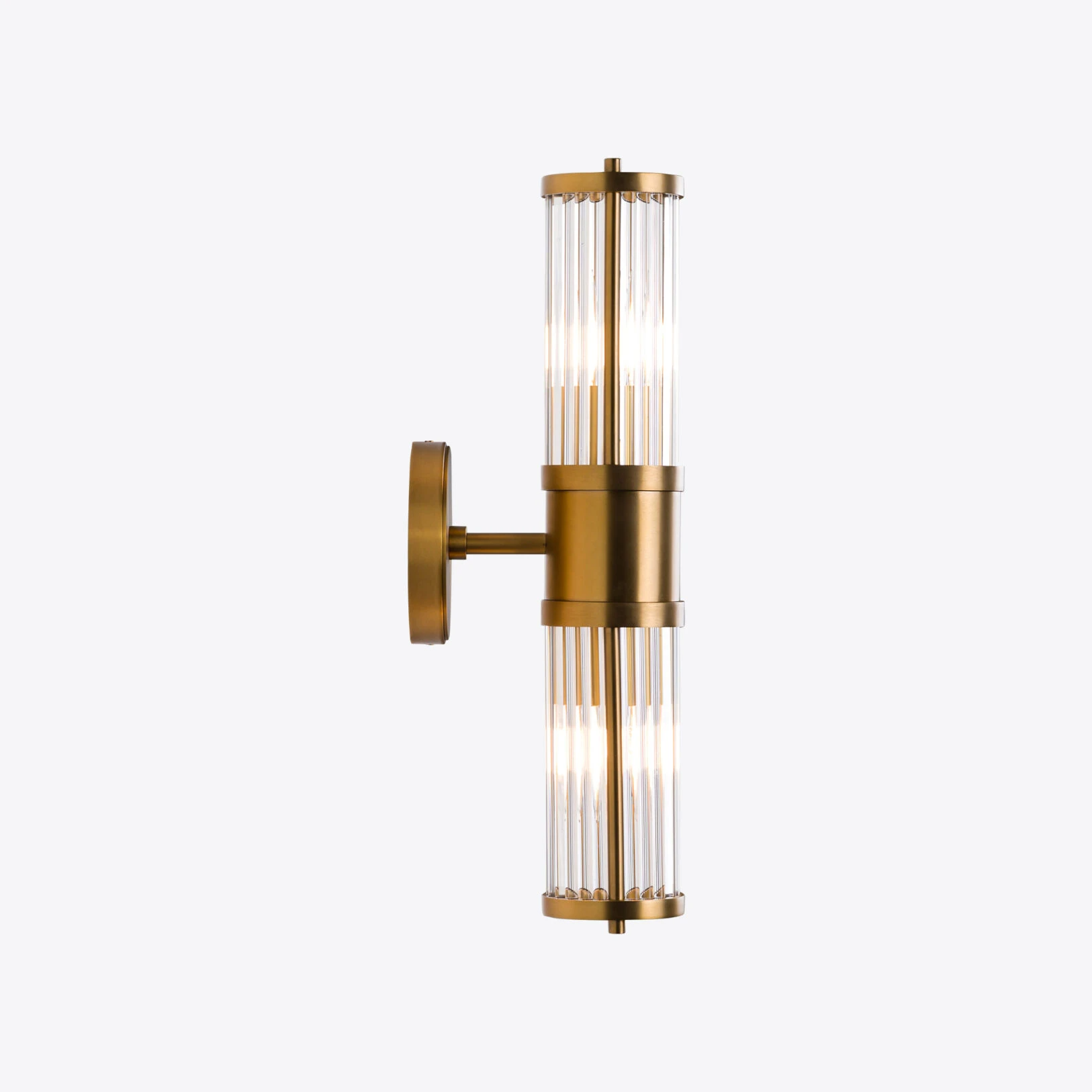 Pure White Lines - Double Hendrix Wall Lamp - Brass