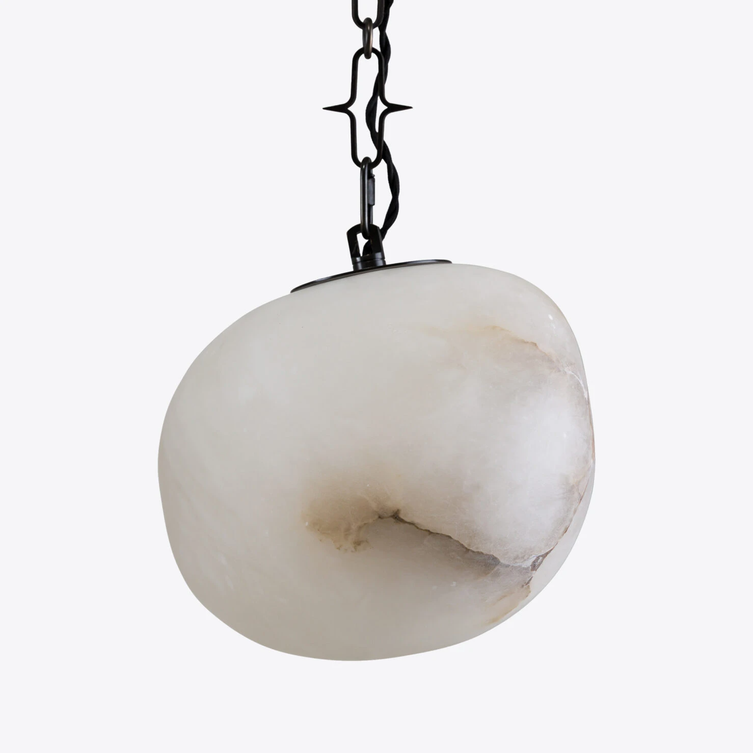 Pure White Lines - Drake Alabaster Hanging Light Cluster