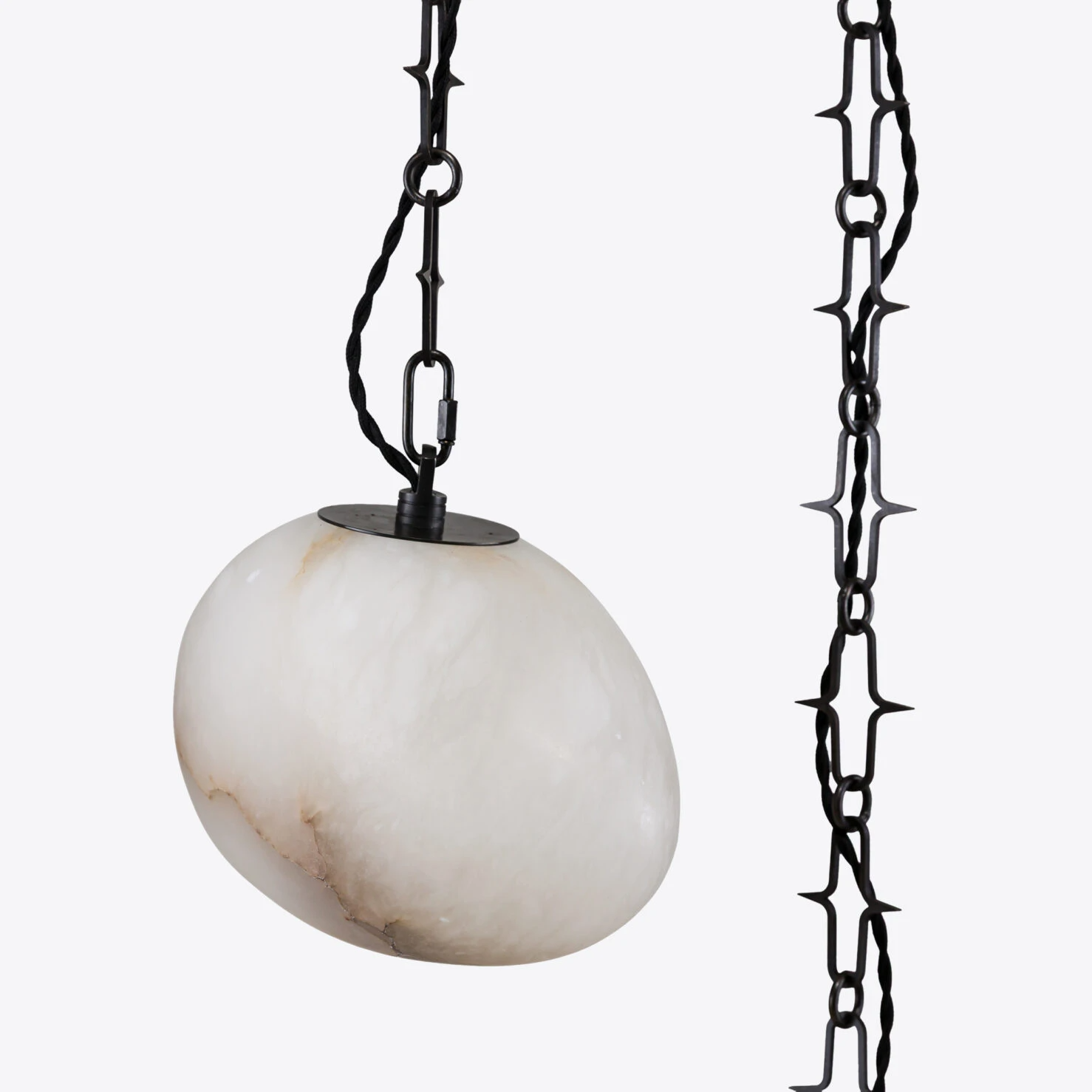 Pure White Lines - Drake Alabaster Hanging Light Cluster