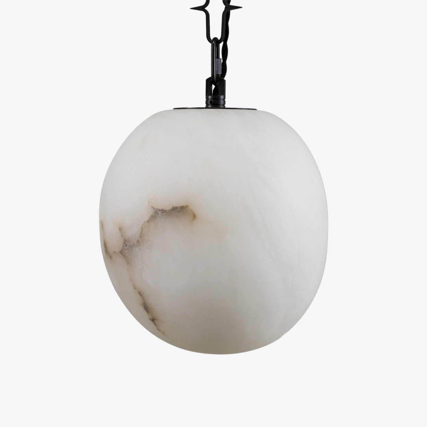 Pure White Lines - Drake Alabaster Hanging Light Cluster