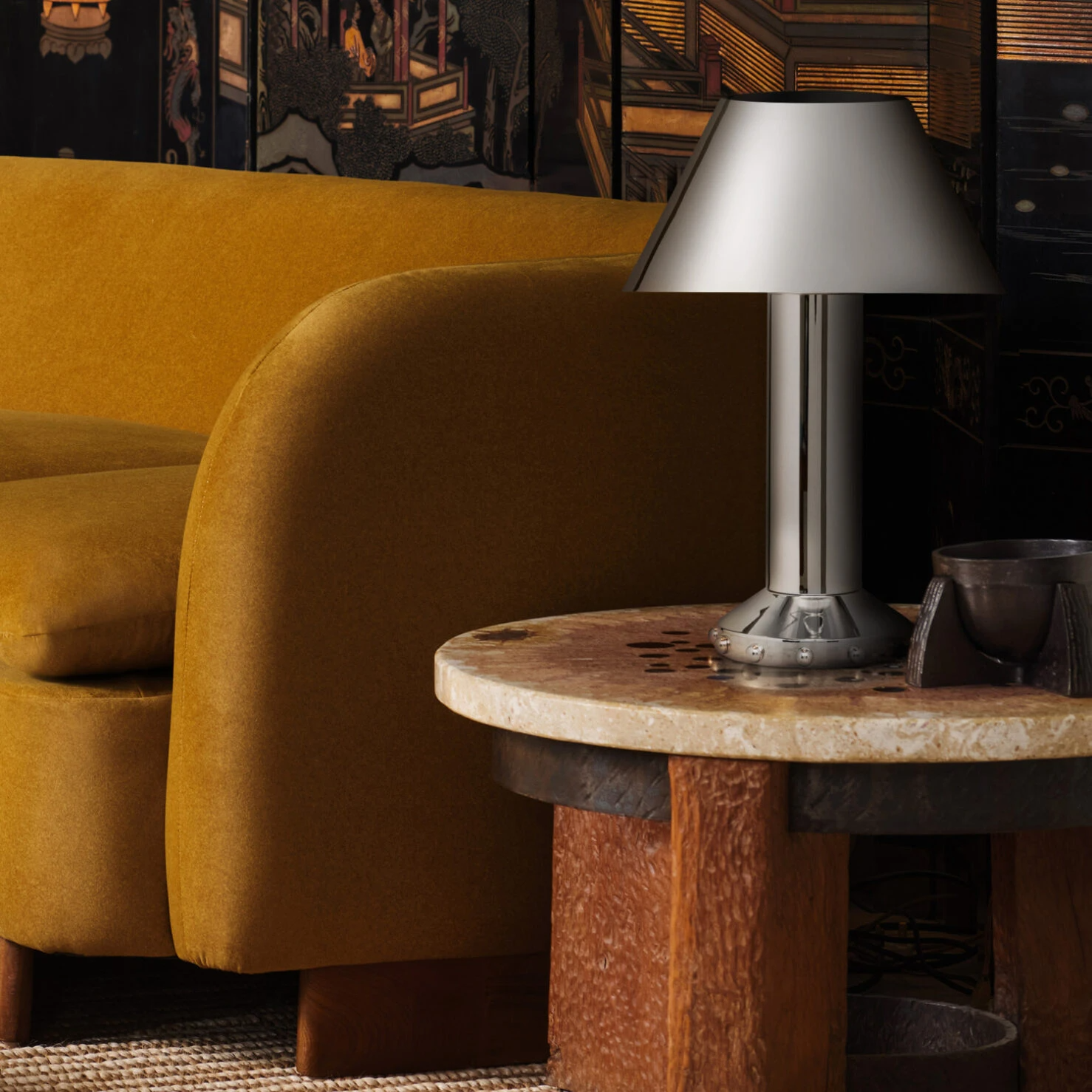 Pure White Lines - Structure Table Lamp A – Shiny Nickel