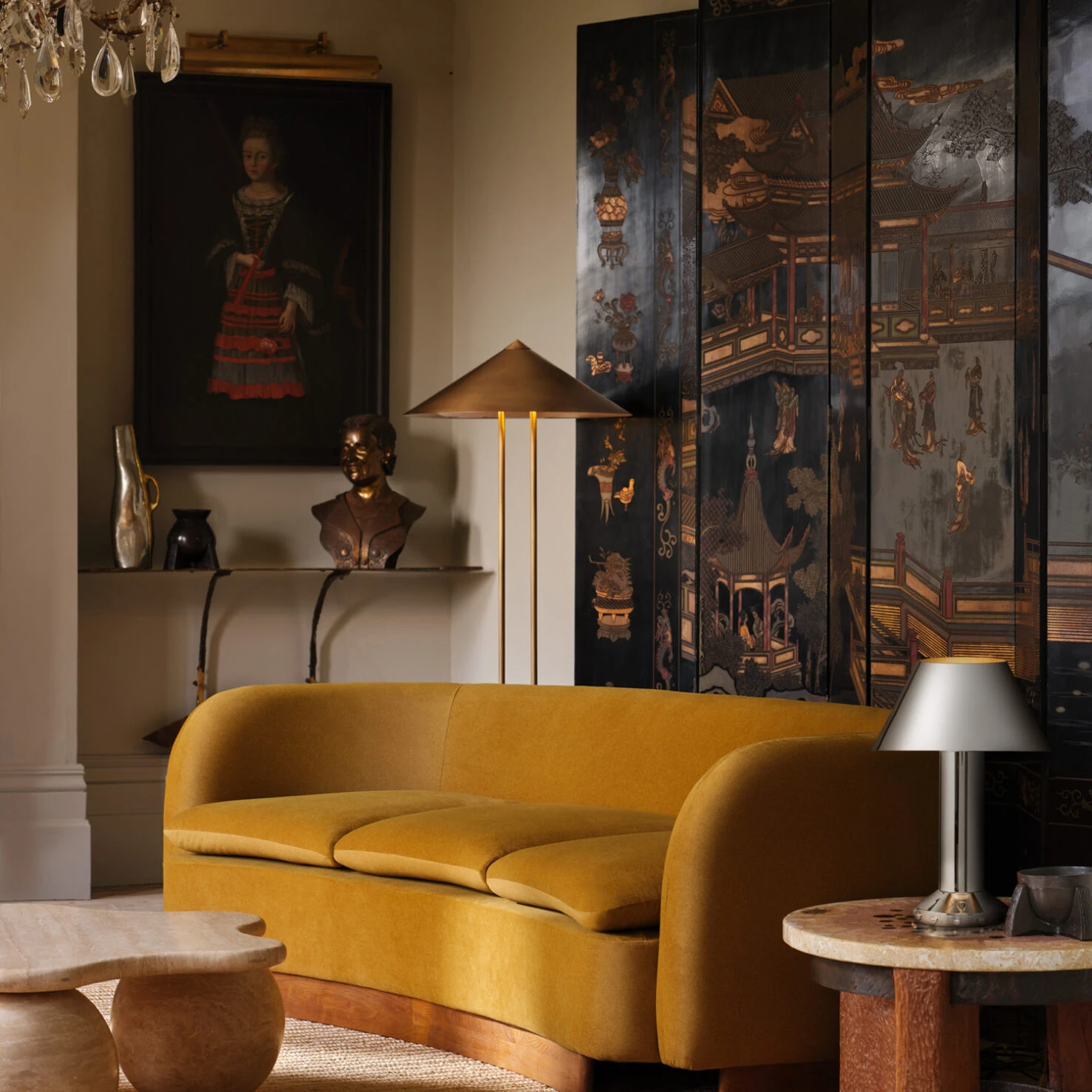 Pure White Lines - Structure Table Lamp A – Shiny Nickel