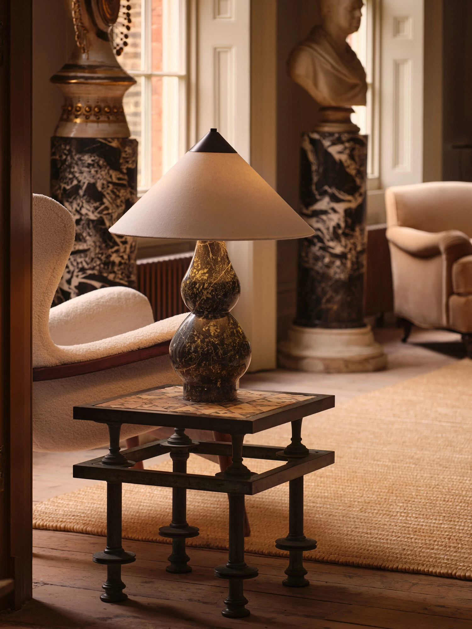 Pure White Lines - Yuki Table Lamp - Green