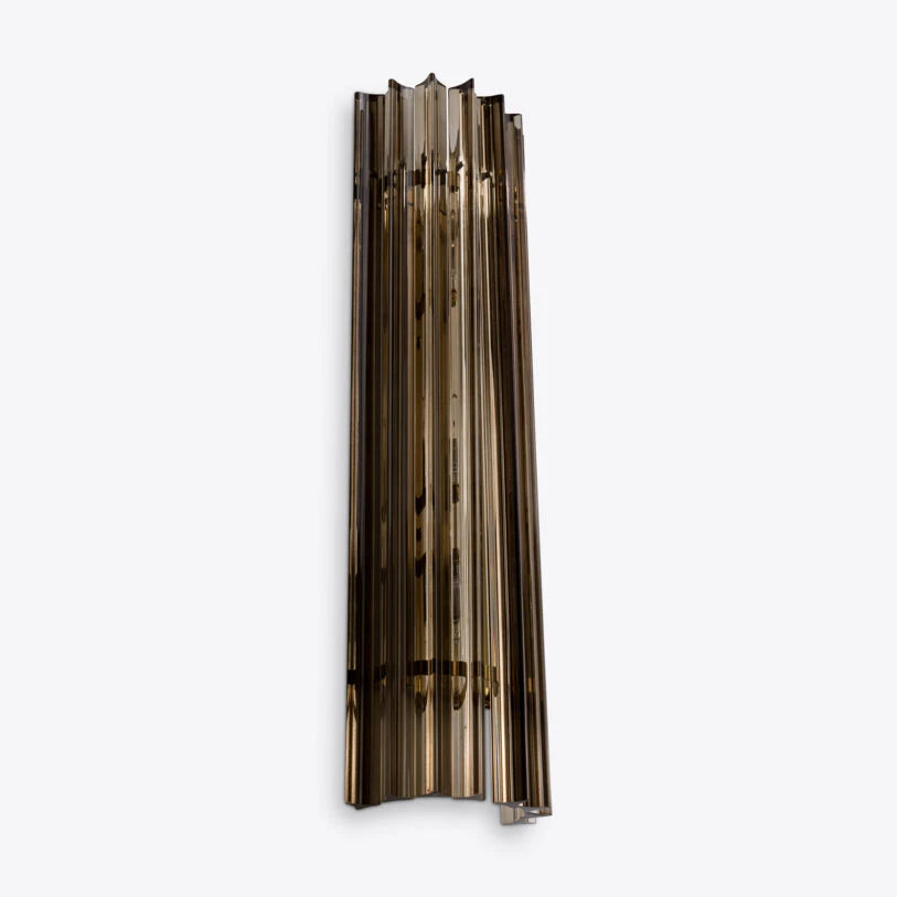 Pure White Lines Smoked Quartz Amaro IP44 Wall Light - available in two sizes