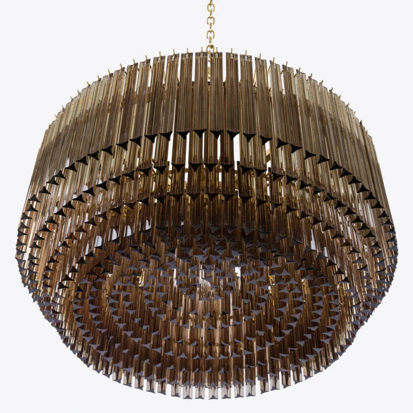 Pure White Lines Large Amaro Drum Chandelier