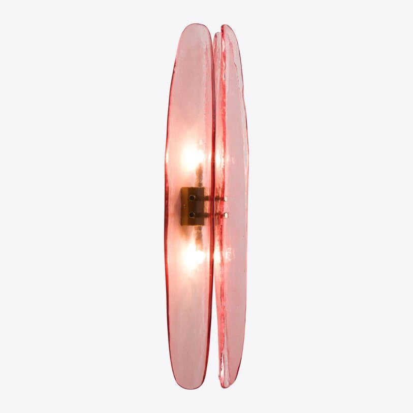 Pure White Lines Pink Dahlia Wall Light