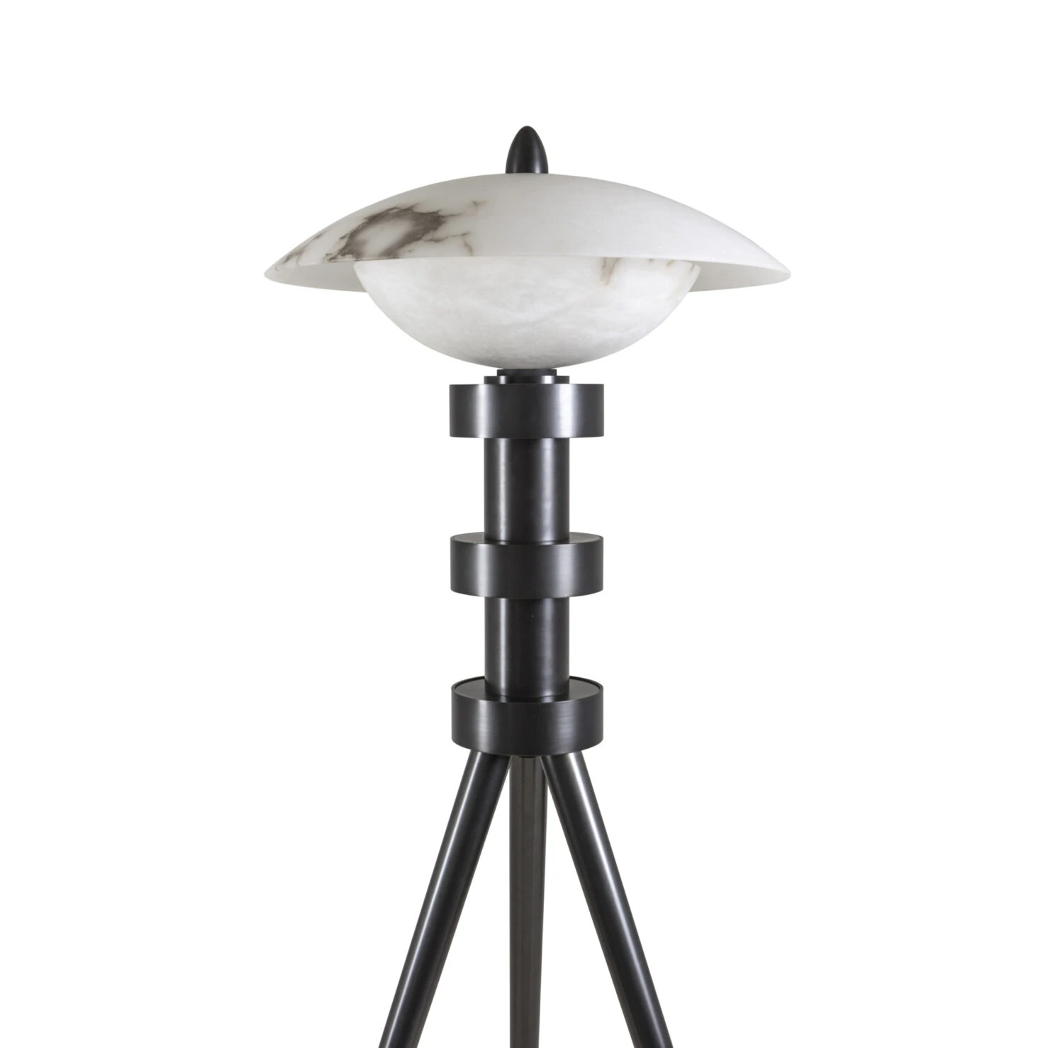 Pure White Lines - Eli Alabaster Floor Lamp