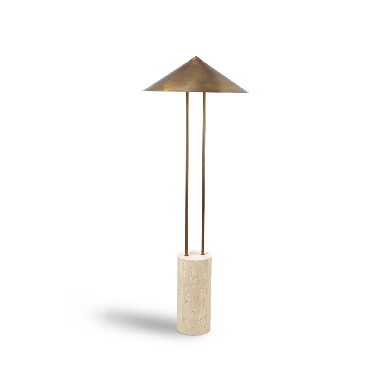 Pure White Lines - Titan Floor Lamp - Aged Brass