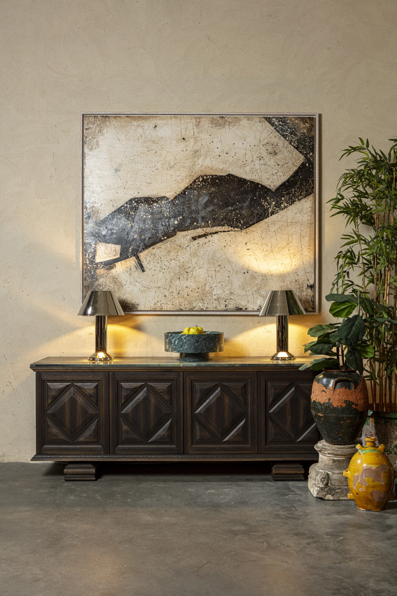 Pure White Lines - Structure Table Lamp A – Shiny Nickel