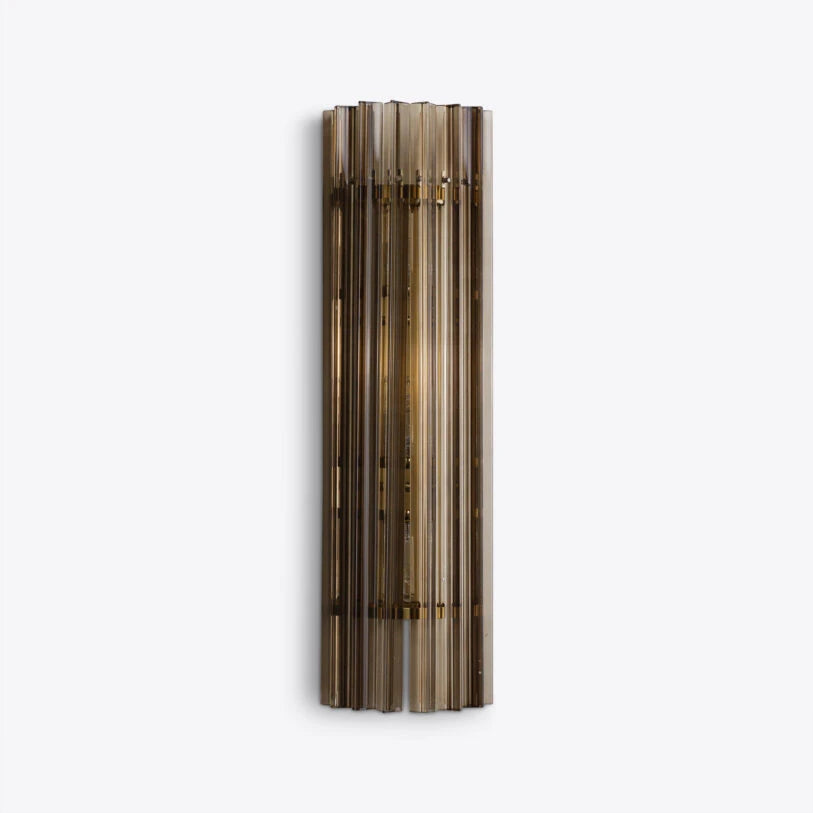 Pure White Lines Smoked Quartz Amaro IP44 Wall Light - available in two sizes
