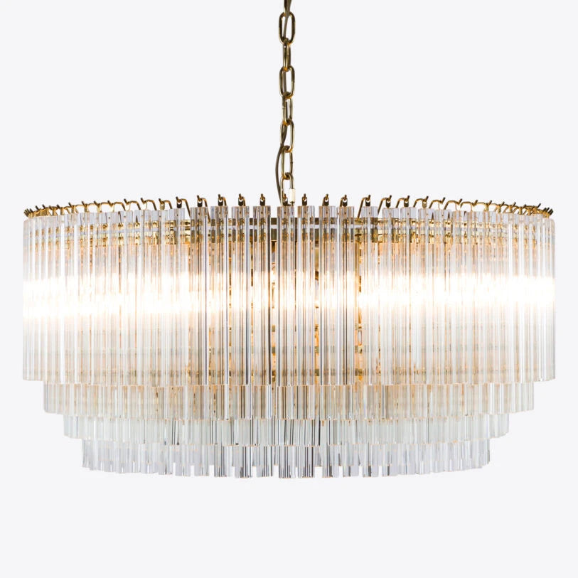 Pure White Lines Large Amaro Drum Chandelier