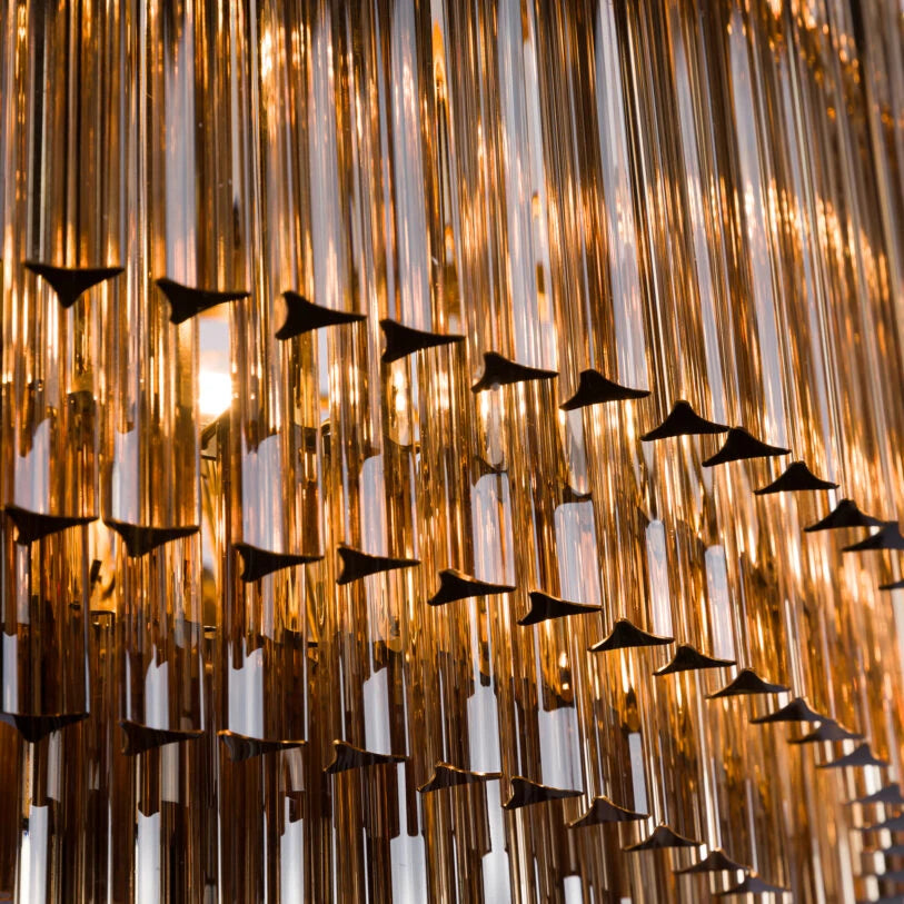 Pure White Lines Large Amaro Drum Chandelier