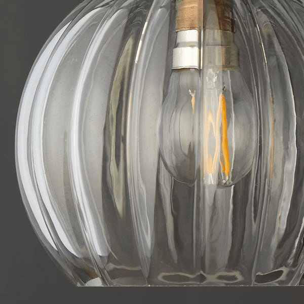 Pooky - Pumpkin Pendant Light Shade - Smaller - Clear Glass